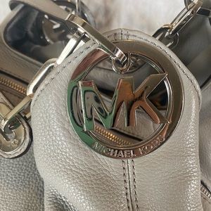Grey Michael Kors pebble leather bag